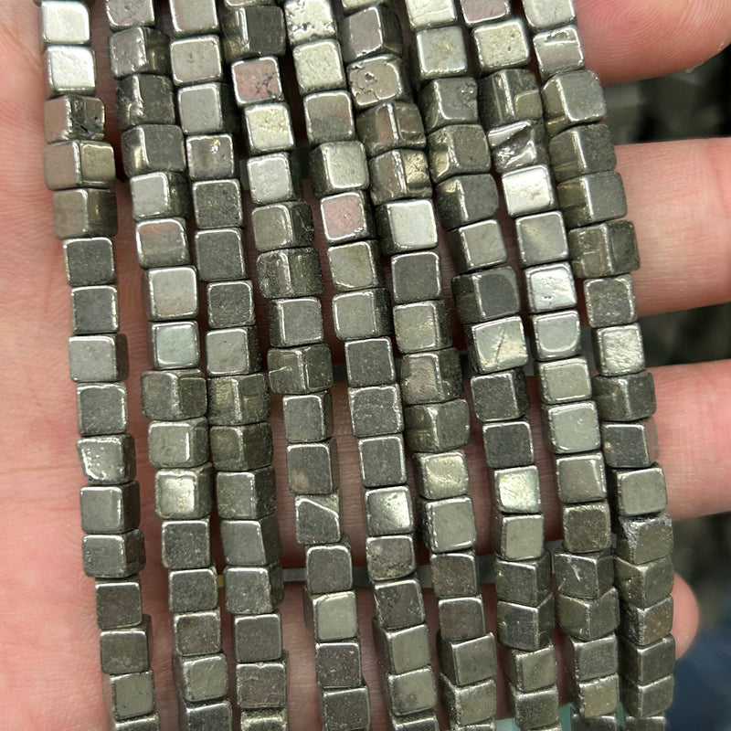 Pyrit kubeperler 3mm 4mm 6mm 8mm 10mm 15''