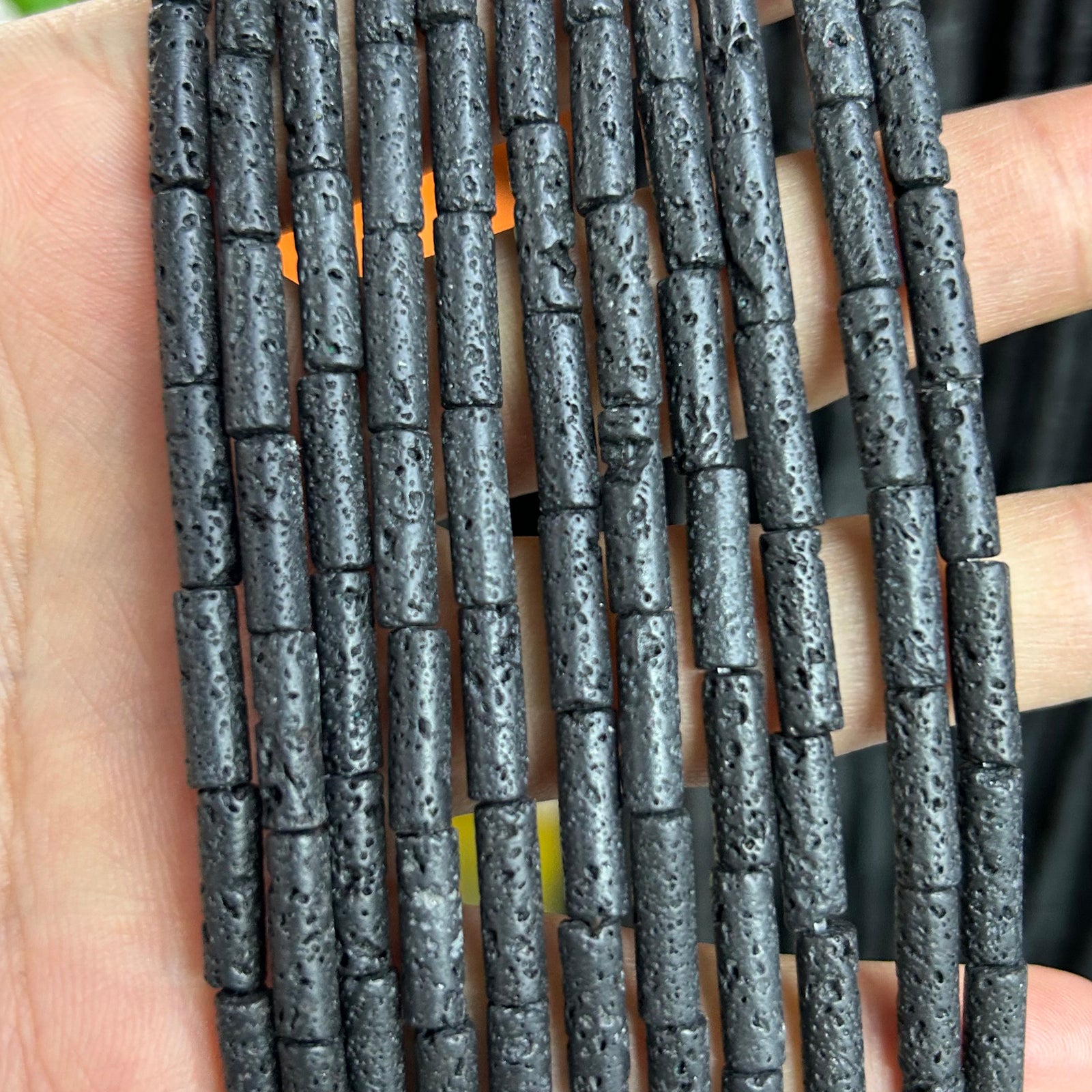 Perles en tube d'hématite 1x3mm 2x3mm 2x4mm 3x5mm 15''