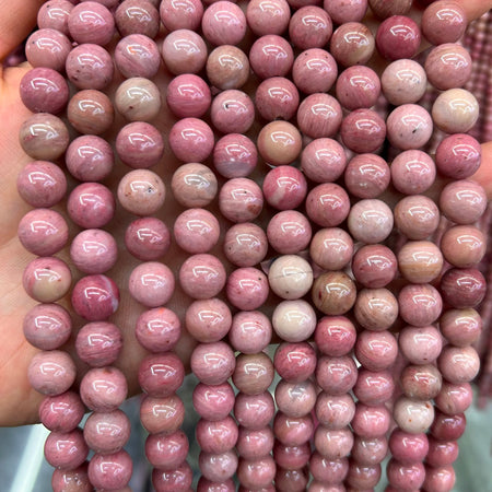 Røde Rhodonitperler 4mm 6mm 8mm 10mm 12mm 15''