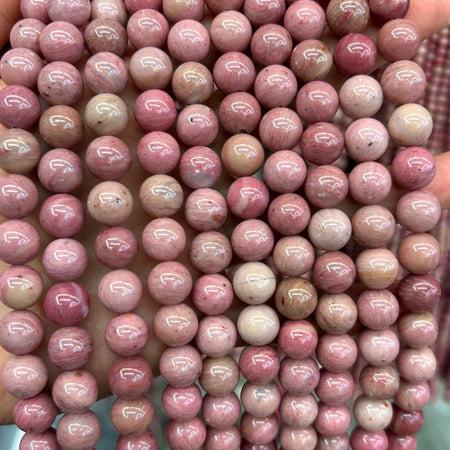 Røde Rhodonitperler 4mm 6mm 8mm 10mm 12mm 15''