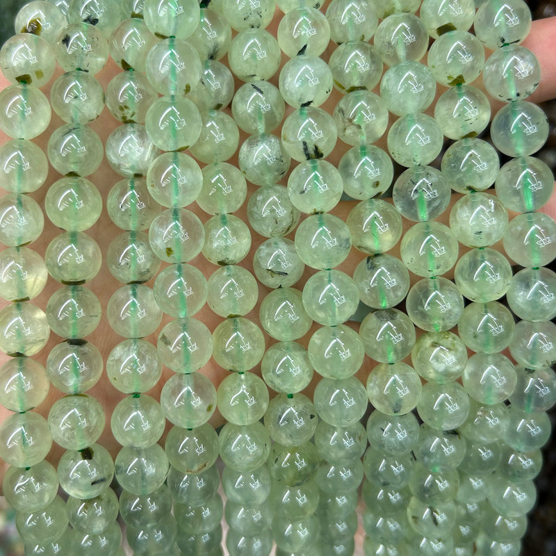 Perles de préhnite verte 4 mm 6 mm 8 mm 10 mm 12 mm 15''