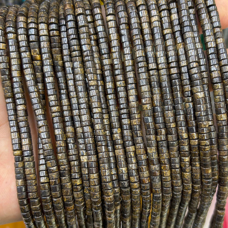 Perles rondelles en bronzite 2x4 mm 15''