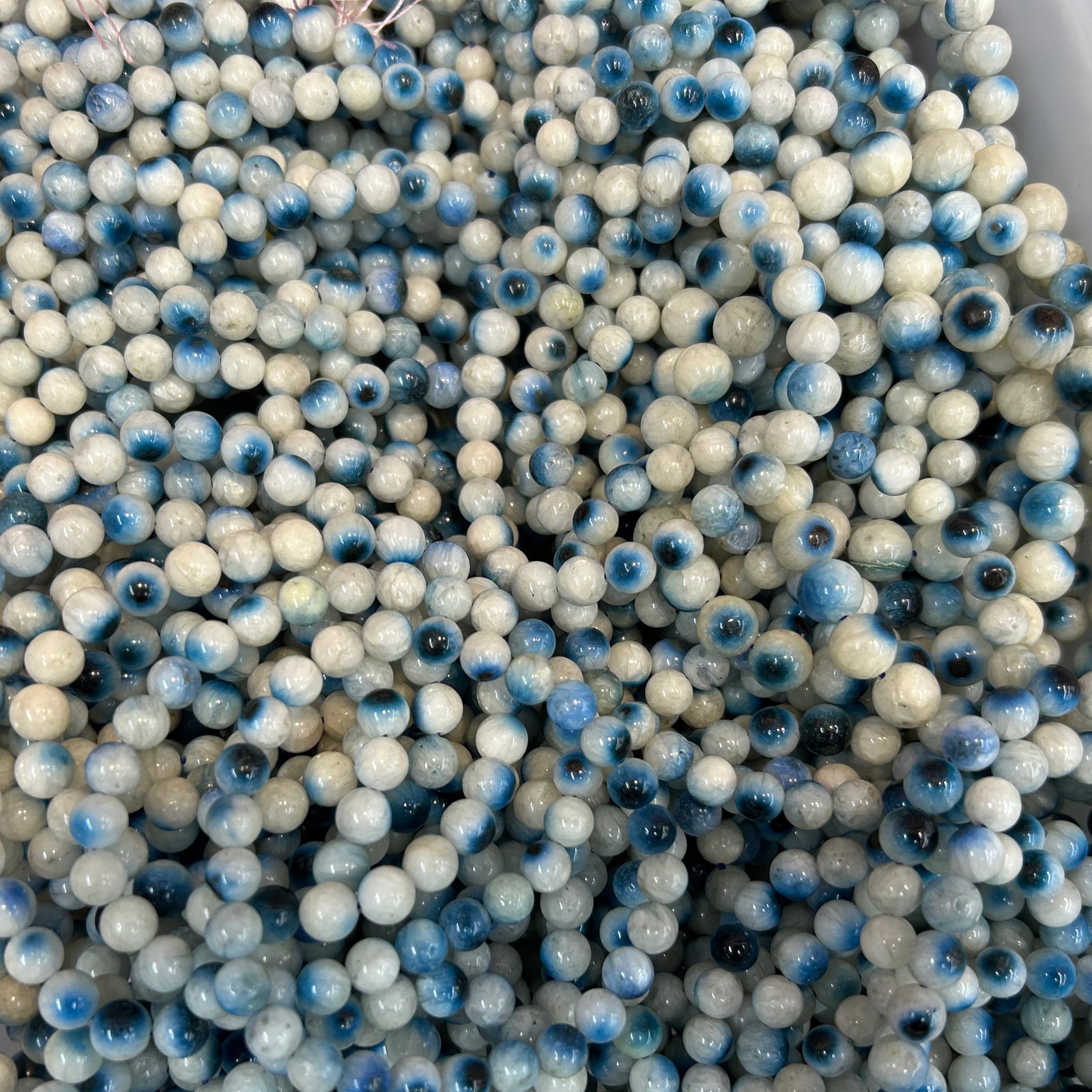 Blå is-gletsjerit armbånd 7,5''