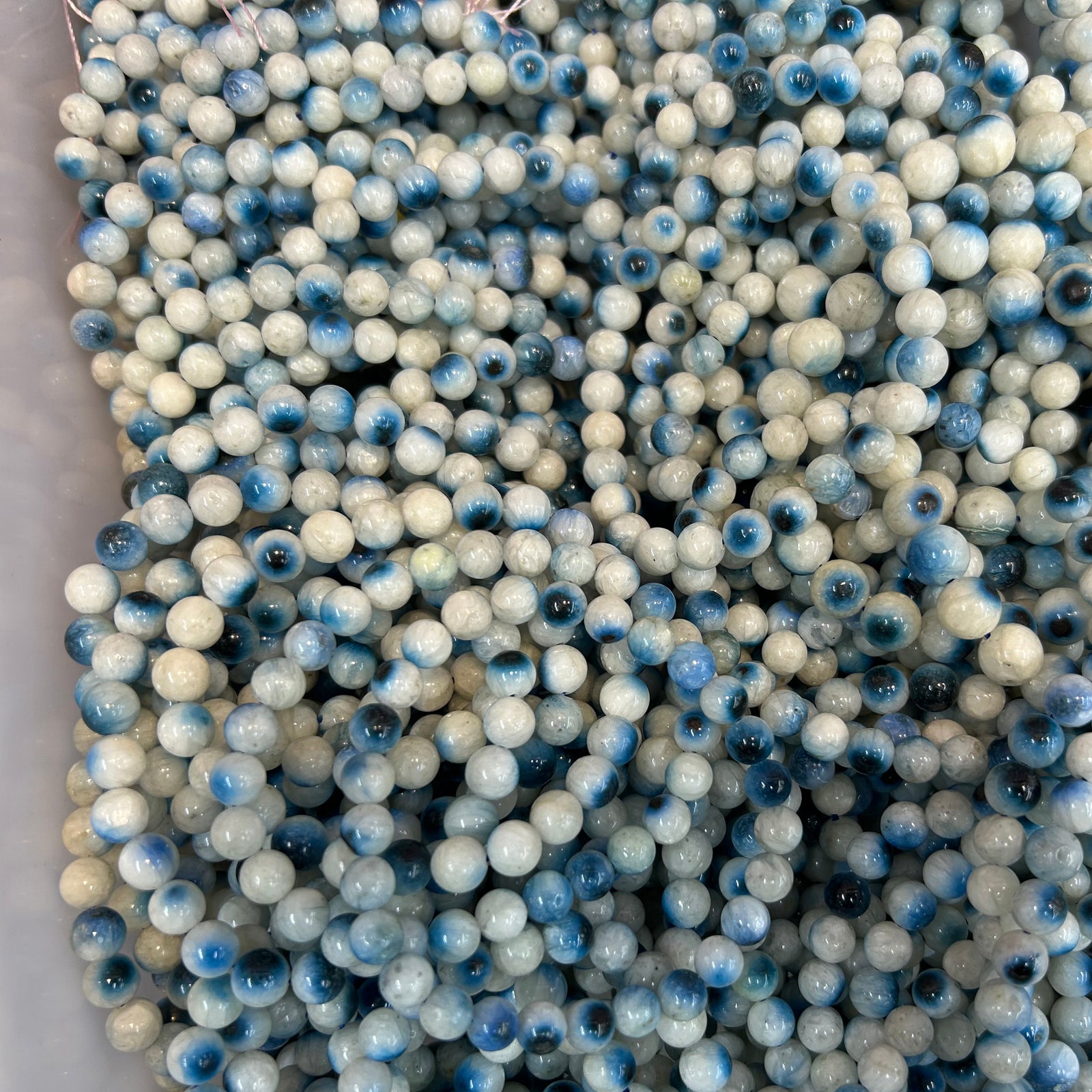 Blå is-gletsjerit armbånd 7,5''