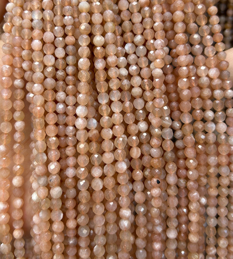 Solstens facetterede perler 2 mm 3 mm 4 mm 15''