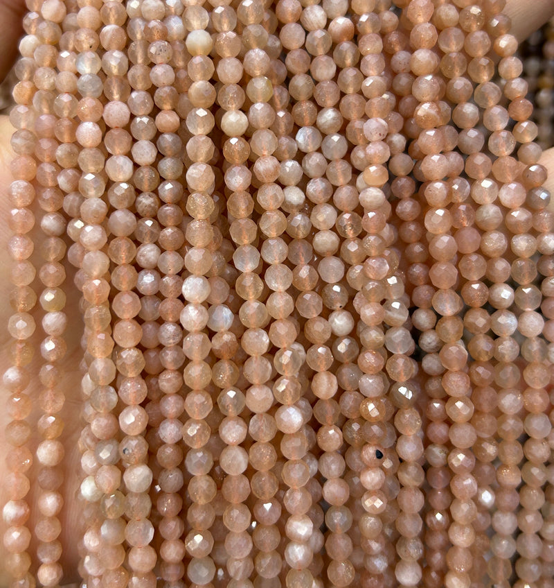 Solstens facetterede perler 2 mm 3 mm 4 mm 15''