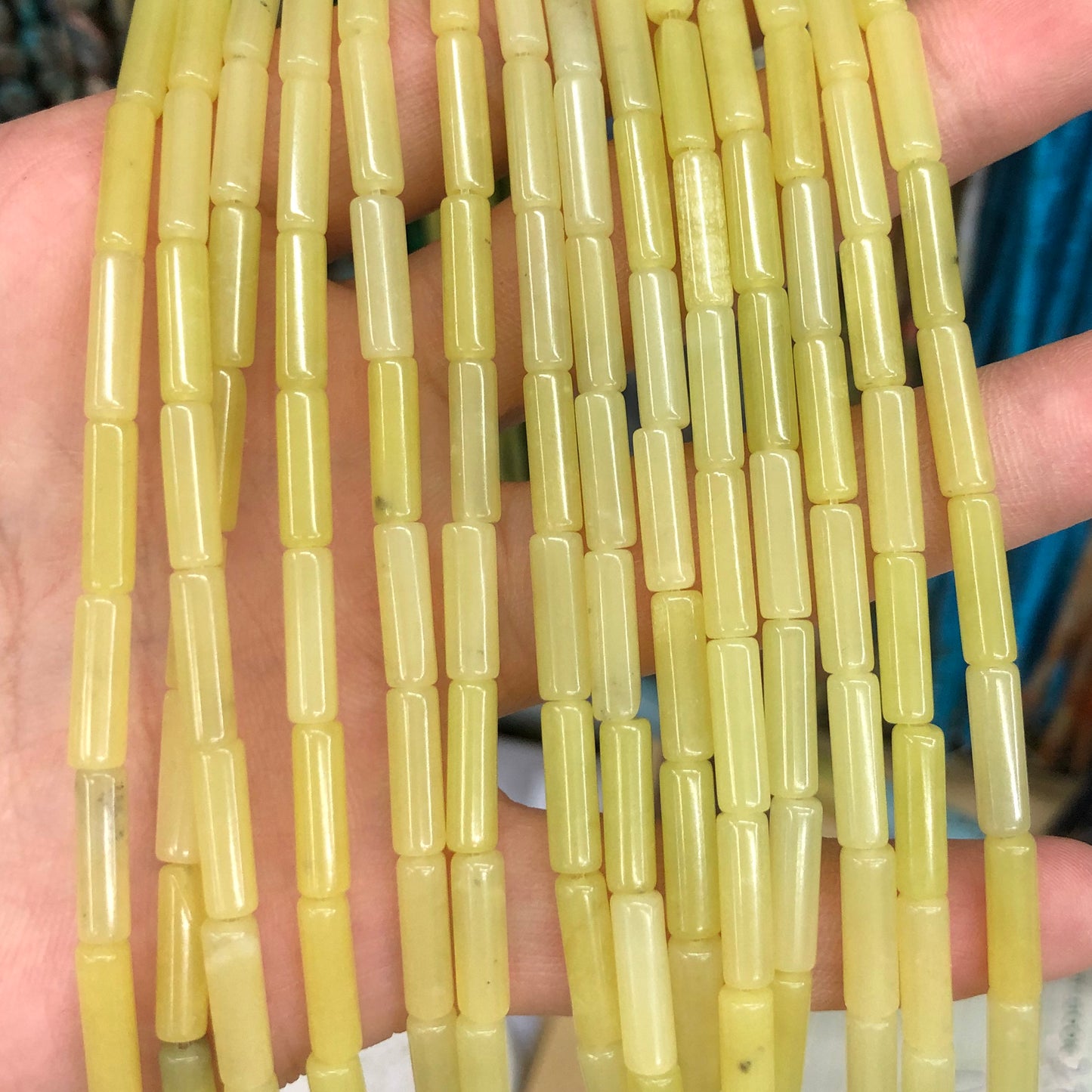Yellow Tiger Eye Tube Beads Naturlige ædelstensperler 4x13mm