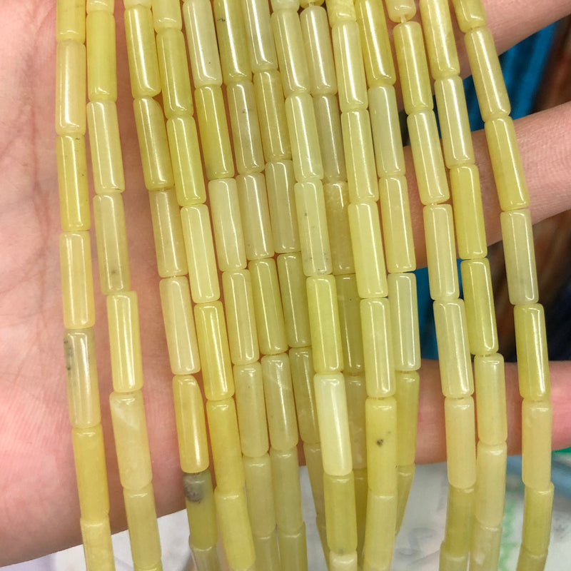 Lemon Jade Tube Beads 4x13mm 15''