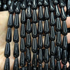 Sort onyx dråbe facetterede perler Naturlige ædelstensperler 6x9 mm 8x12 mm, 8x25 mm 10x30 mm