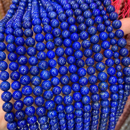 Perles de lapis-lazuli AAA 4 mm, 6 mm, 8 mm, 10 mm, 12 mm, 15 pouces