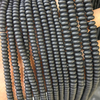 Onyx Rondelle Matte Beads 15''