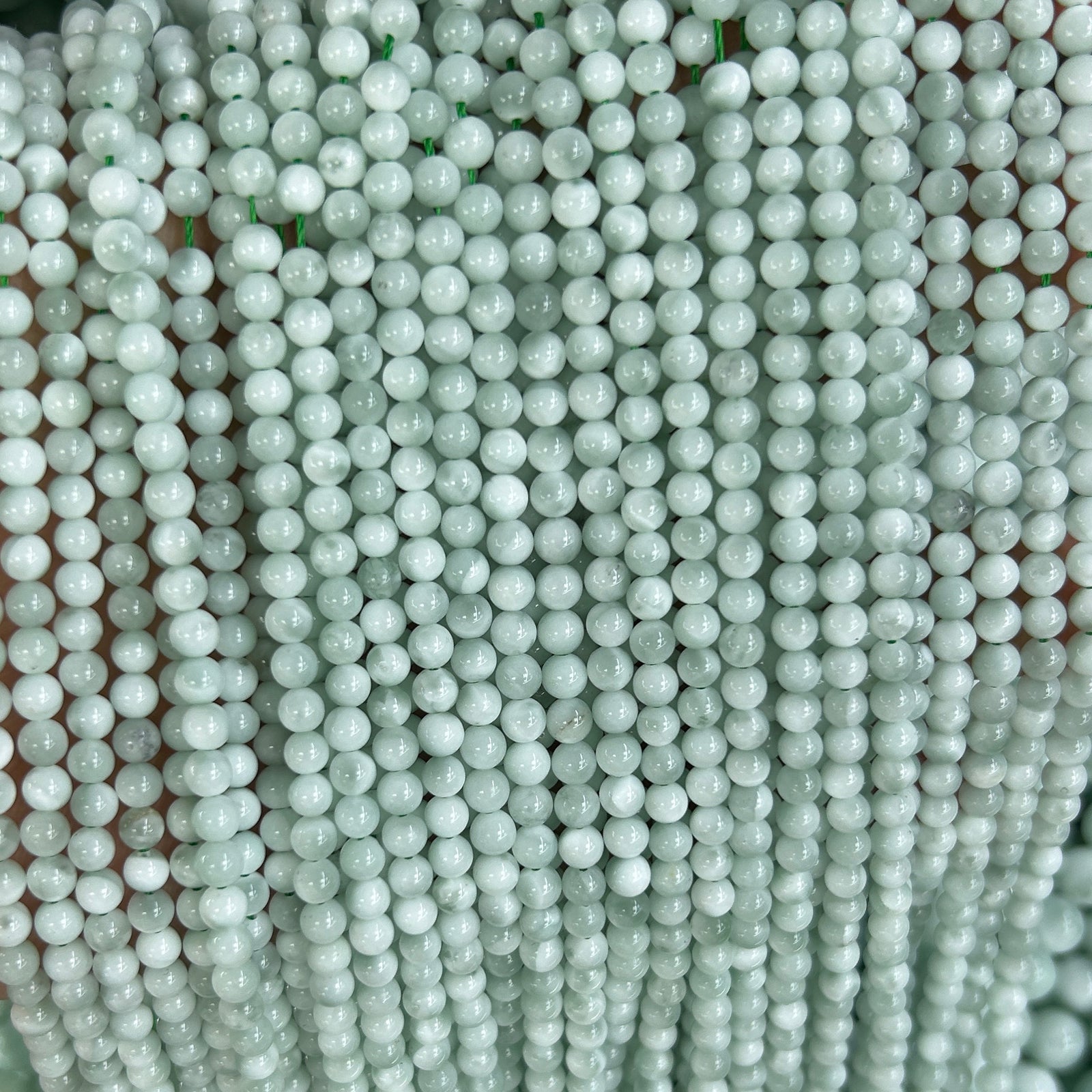 Perles d'angélite vertes 4 mm 6 mm 8 mm 10 mm 12 mm 15''