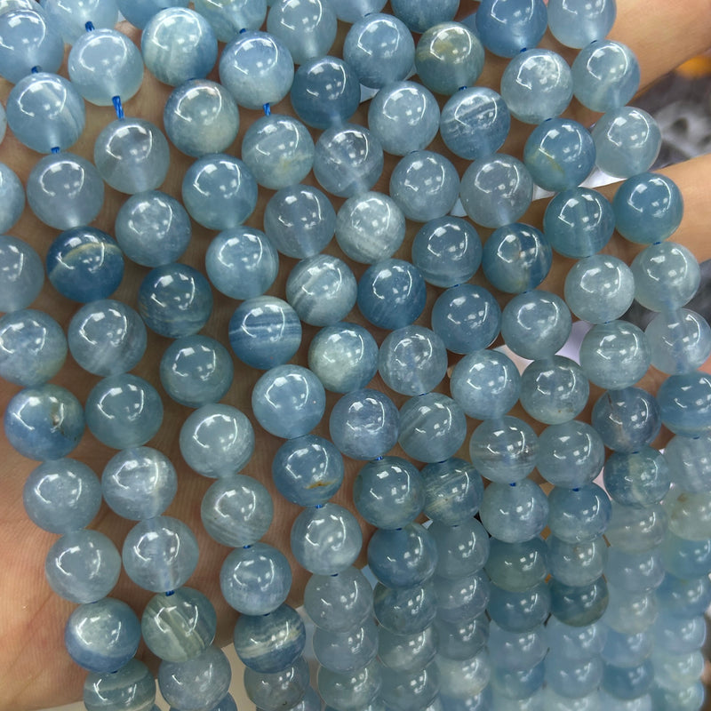 A Blue Calcite Beads 6mm 8mm 10mm 15''