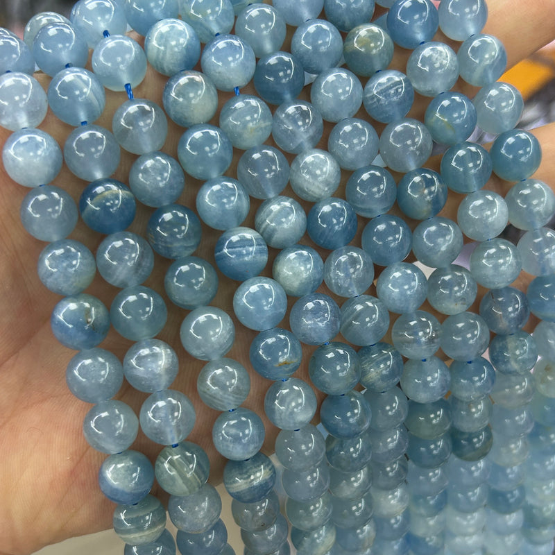 A Blue Calcite Beads 6mm 8mm 10mm 15''