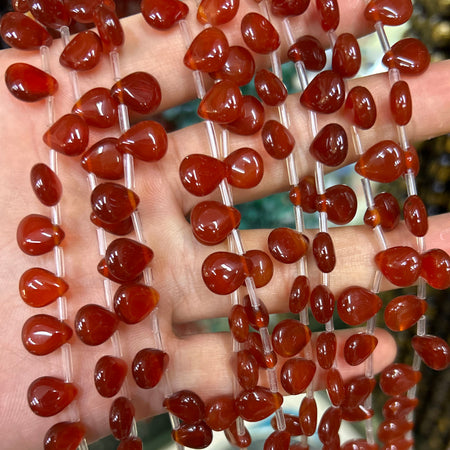 A+ Lilla Grøn Fluorit Dråbeperler 10x14mm 26STK