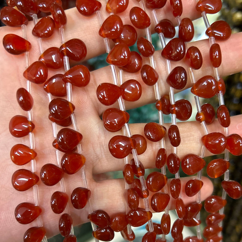 A+ Lilla Grøn Fluorit Dråbeperler 10x14mm 26STK