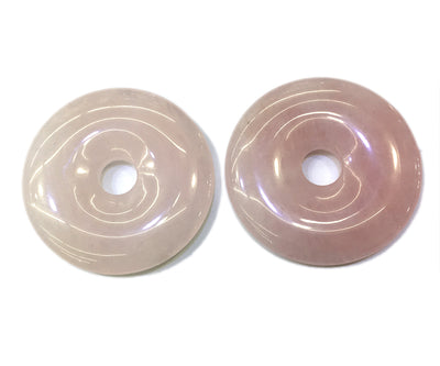 Rose Quartz Donut Pendant 30mm 40mm 50mm 1pc