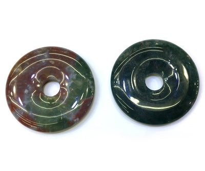 Indian Agate Donut Pendant 30mm 40mm 50mm 1pc