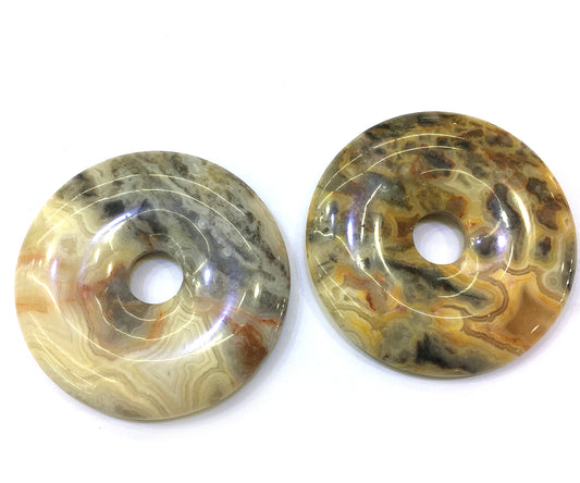 Crazy Agate Donut Pendant 30mm 40mm 50mm 1pc