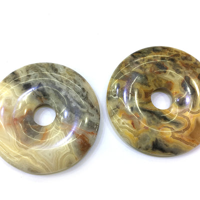 Pendentif Donut en Agate Fou 30 mm 40 mm 50 mm 1 pièce