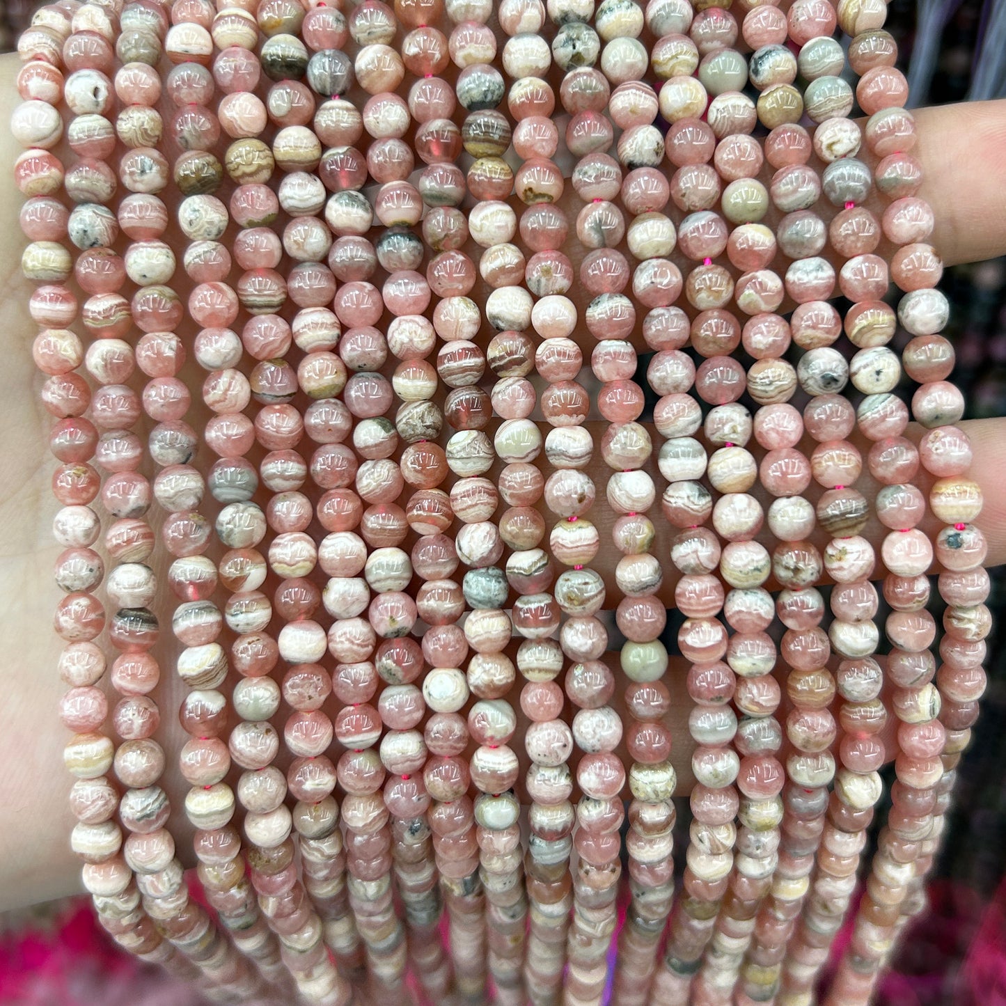 Rhodochrosite Beads 4mm