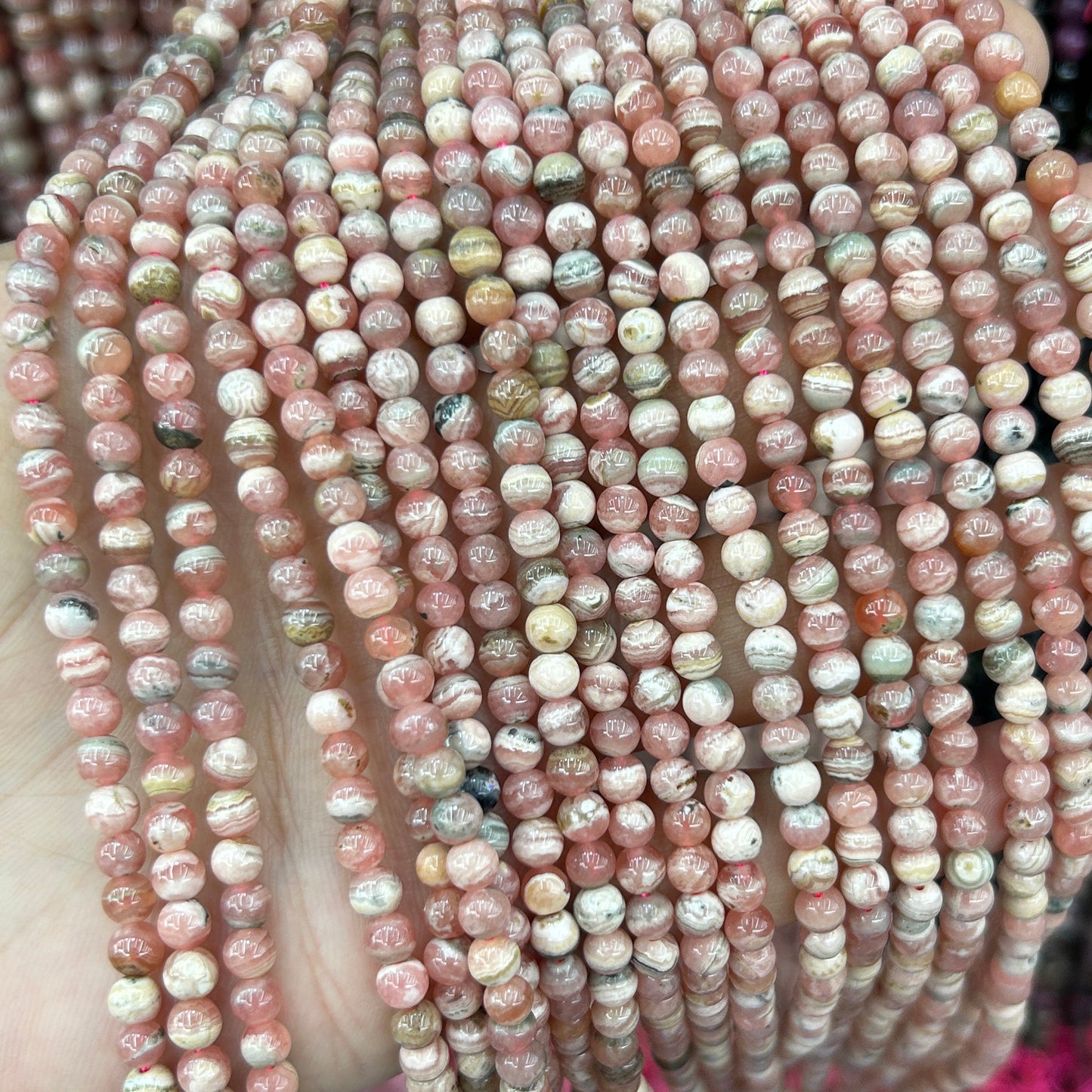 Rhodochrosite Beads 4mm