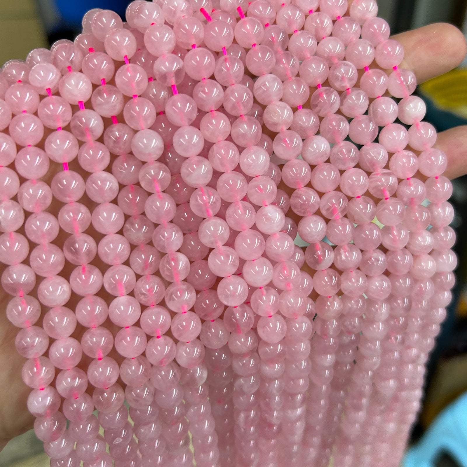 Madagascar Rose Quartz Beads 6mm 8mm 10mm 15''