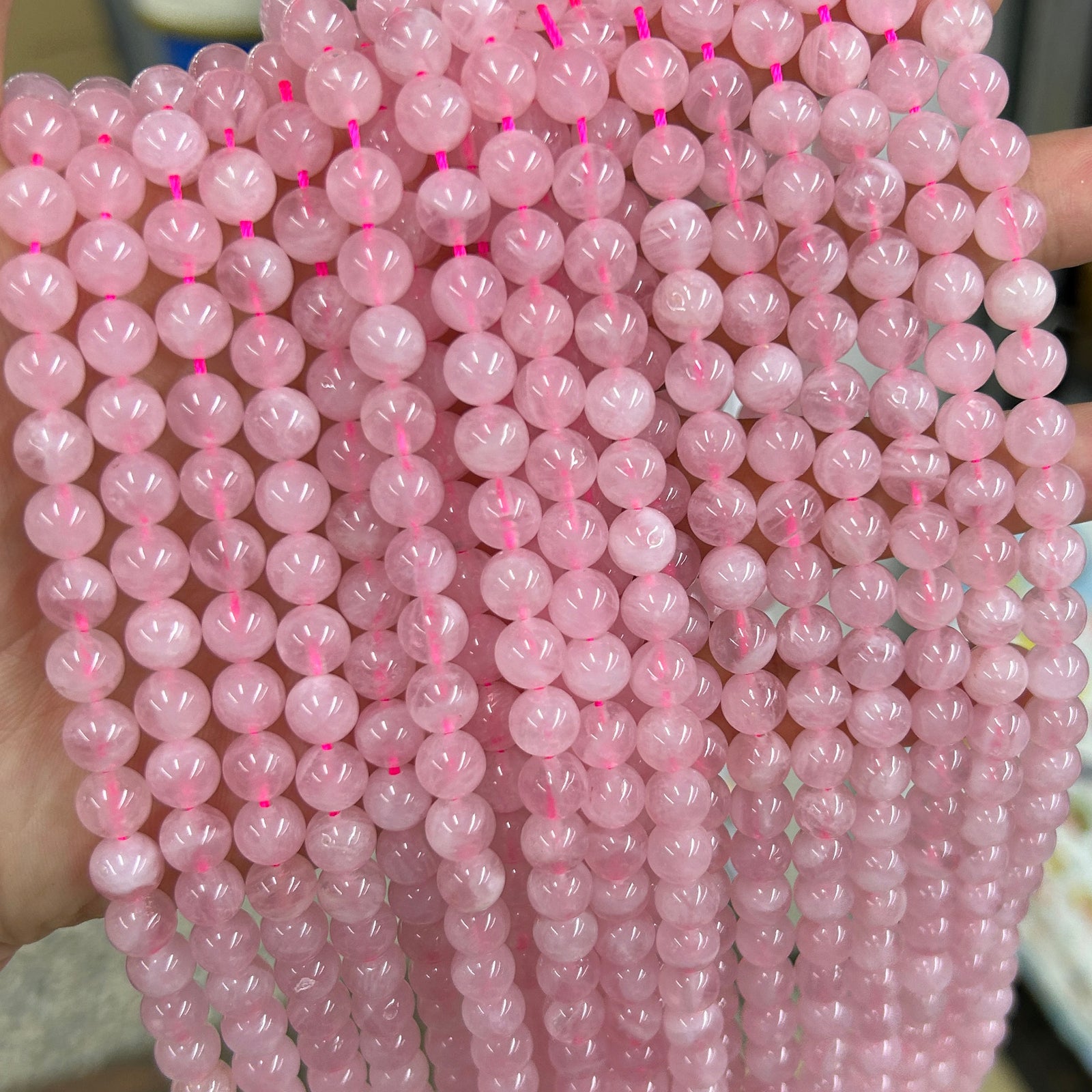 Madagascar Rose Quartz Beads 6mm 8mm 10mm 15''