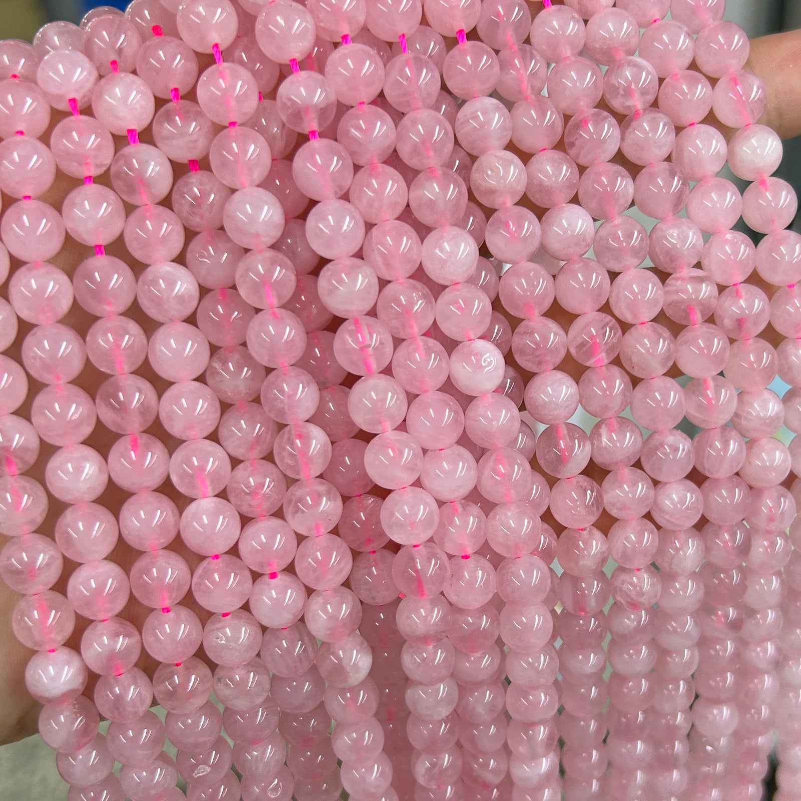 Madagascar Rose Quartz Beads 6mm 8mm 10mm 15''