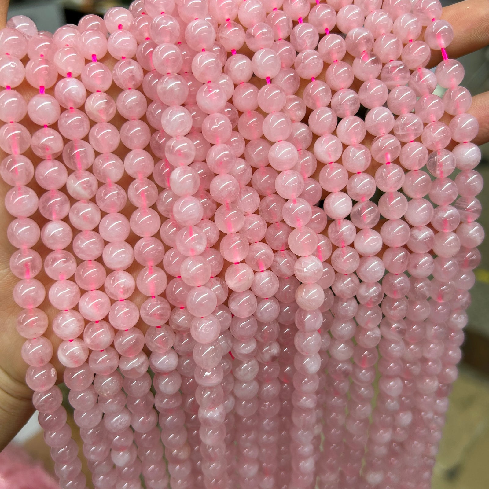 Madagascar Rose Quartz Beads 6mm 8mm 10mm 15''