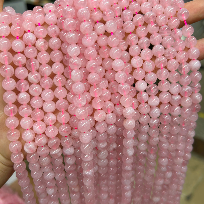 Madagascar Rose Quartz Beads 6mm 8mm 10mm 15''