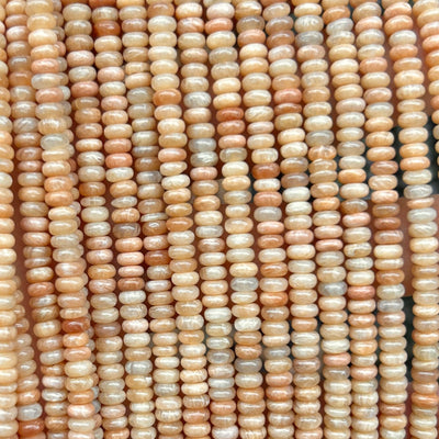 Perles rondelles en rhodonite noire 4x6mm 5x8mm