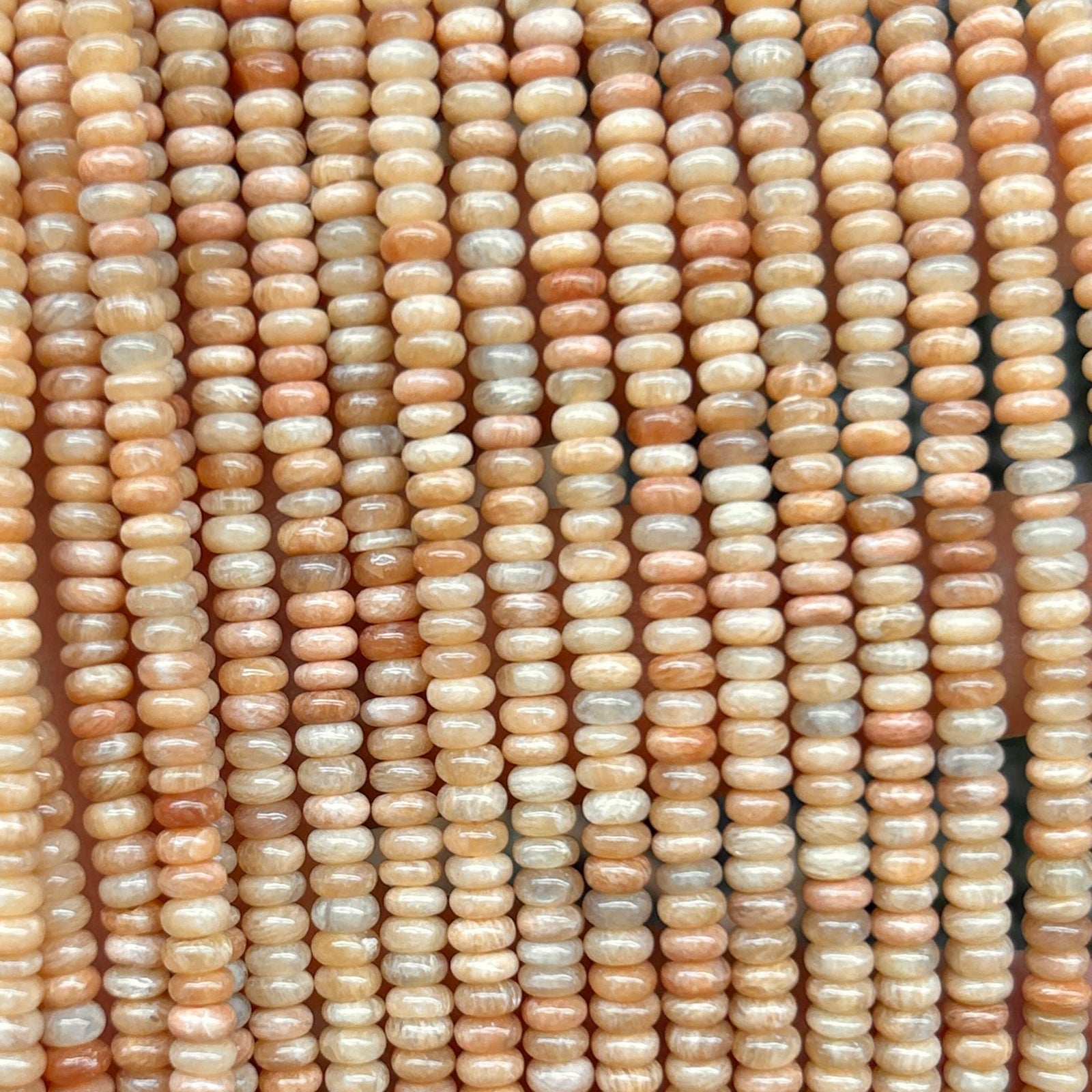 Sunstone Rondelle Beads 15''