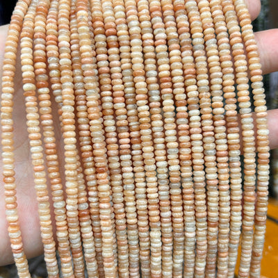 Perles rondelles en rhodonite noire 4x6mm 5x8mm