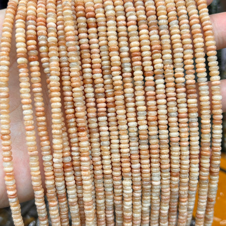 Sunstone Rondelle Beads 15''