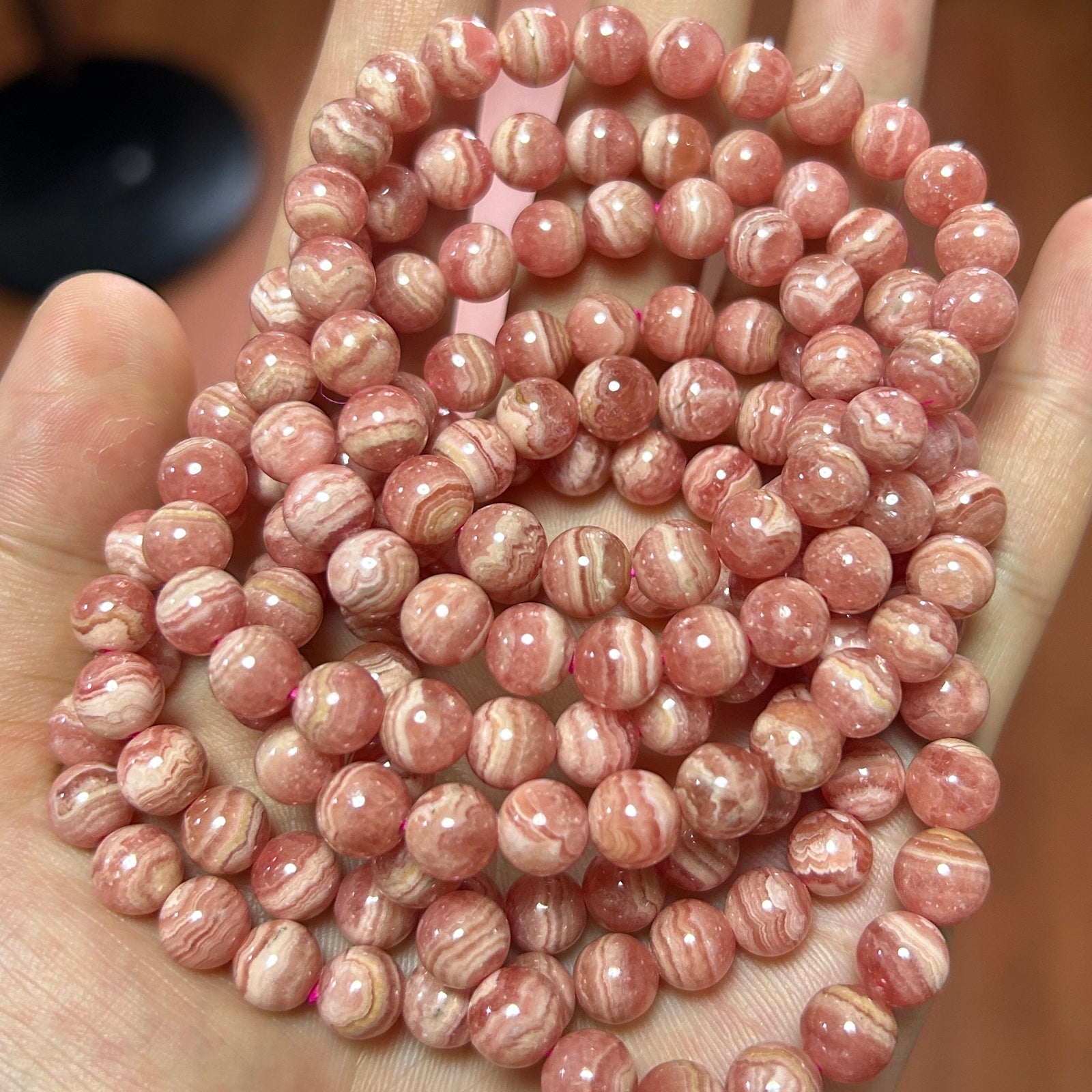 Rhodochrosit armbånd 7''