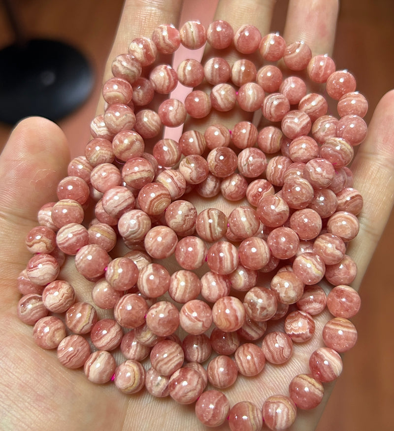 Rhodochrosit armbånd 7''