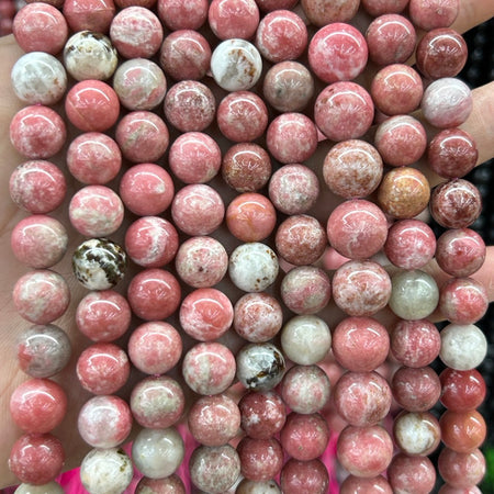 Red White Thulite Beads 6mm 8mm 10mm 15''