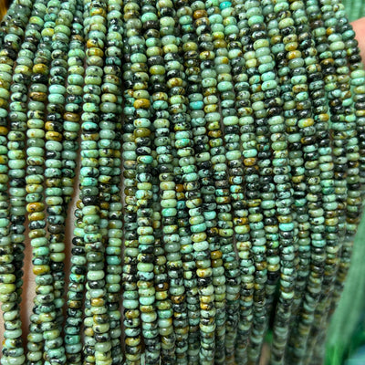 African Turquoise Rondelle Beads 15''