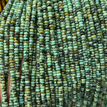 African Turquoise Rondelle Beads 15''