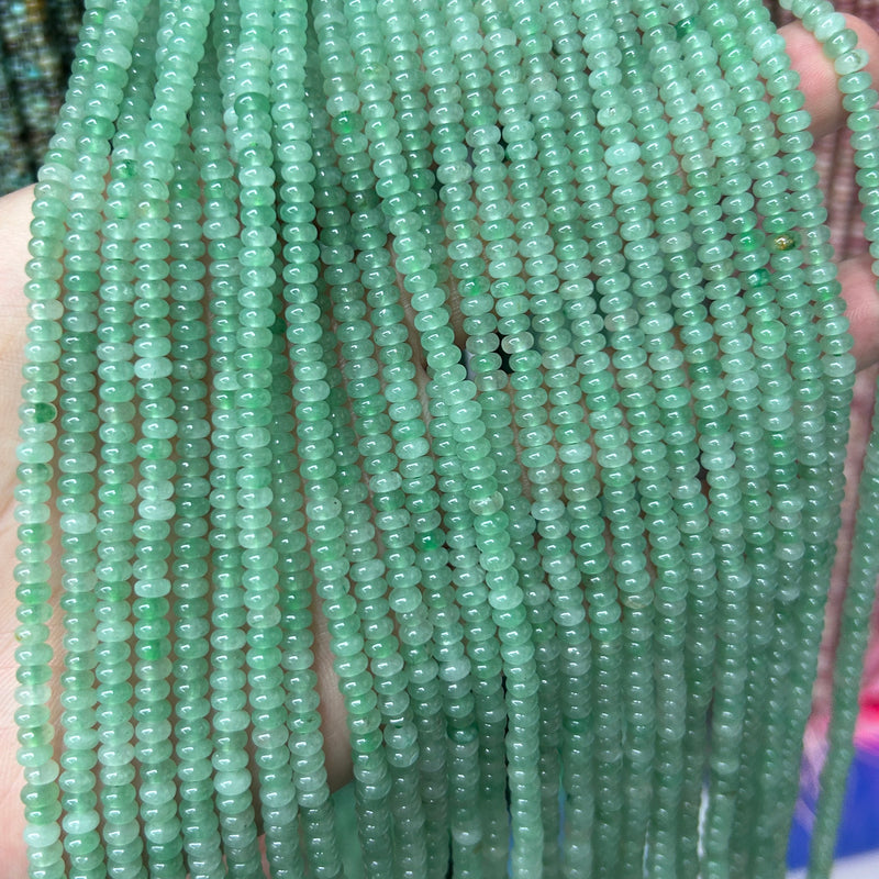 Green Aventurine Rondelle Beads 15''