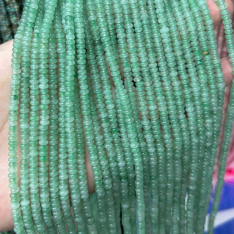 Green Aventurine Rondelle Beads 15''