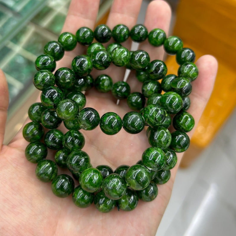 Sølv Obsidian Armbånd 8''