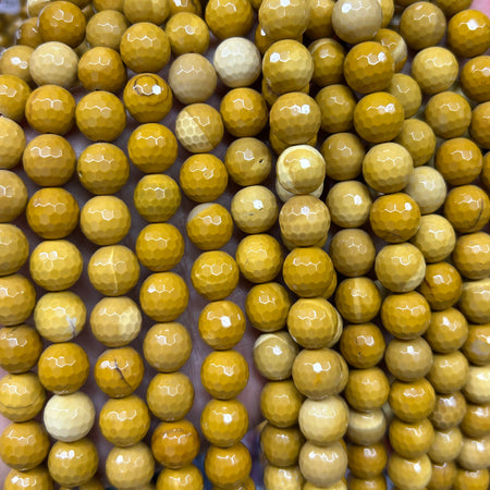 Yellow Jasper Faceted Beads 6mm 8mm 10mm 15''