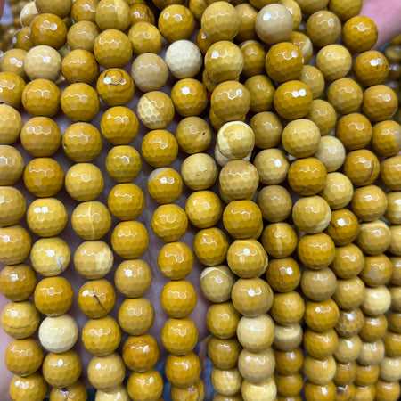 Yellow Jasper Faceted Beads 6mm 8mm 10mm 15''