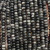 Silver Obsidian Rondelle Beads 5x8mm 15''