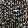 Silver Obsidian Rondelle Beads 5x8mm 15''