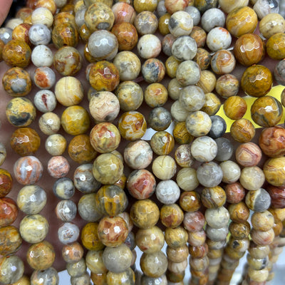 Crazy Agate Faceted Beads 6mm 8mm 10mm 15''