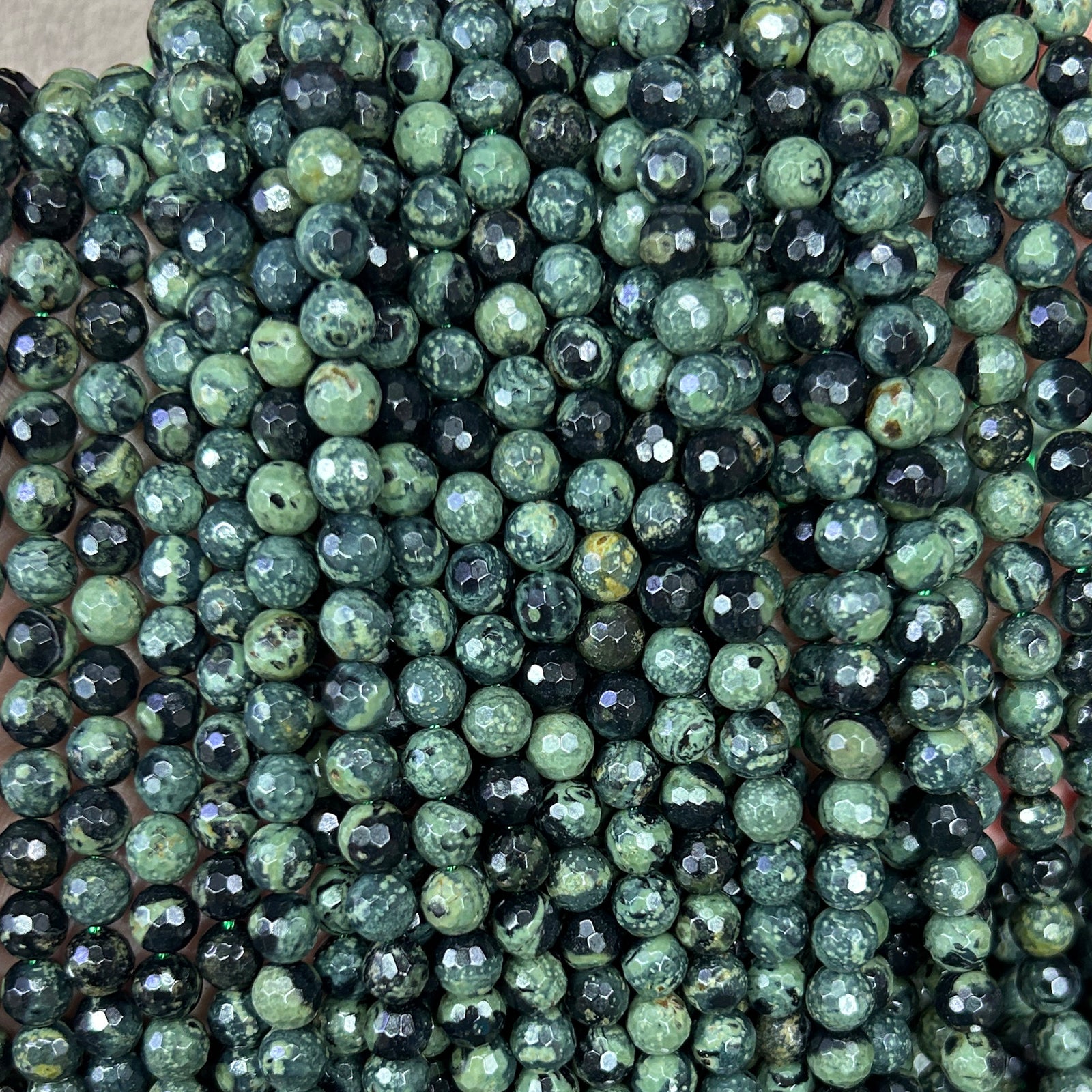 Perles à facettes en jaspe Kambaba 6 mm 8 mm 10 mm 15''