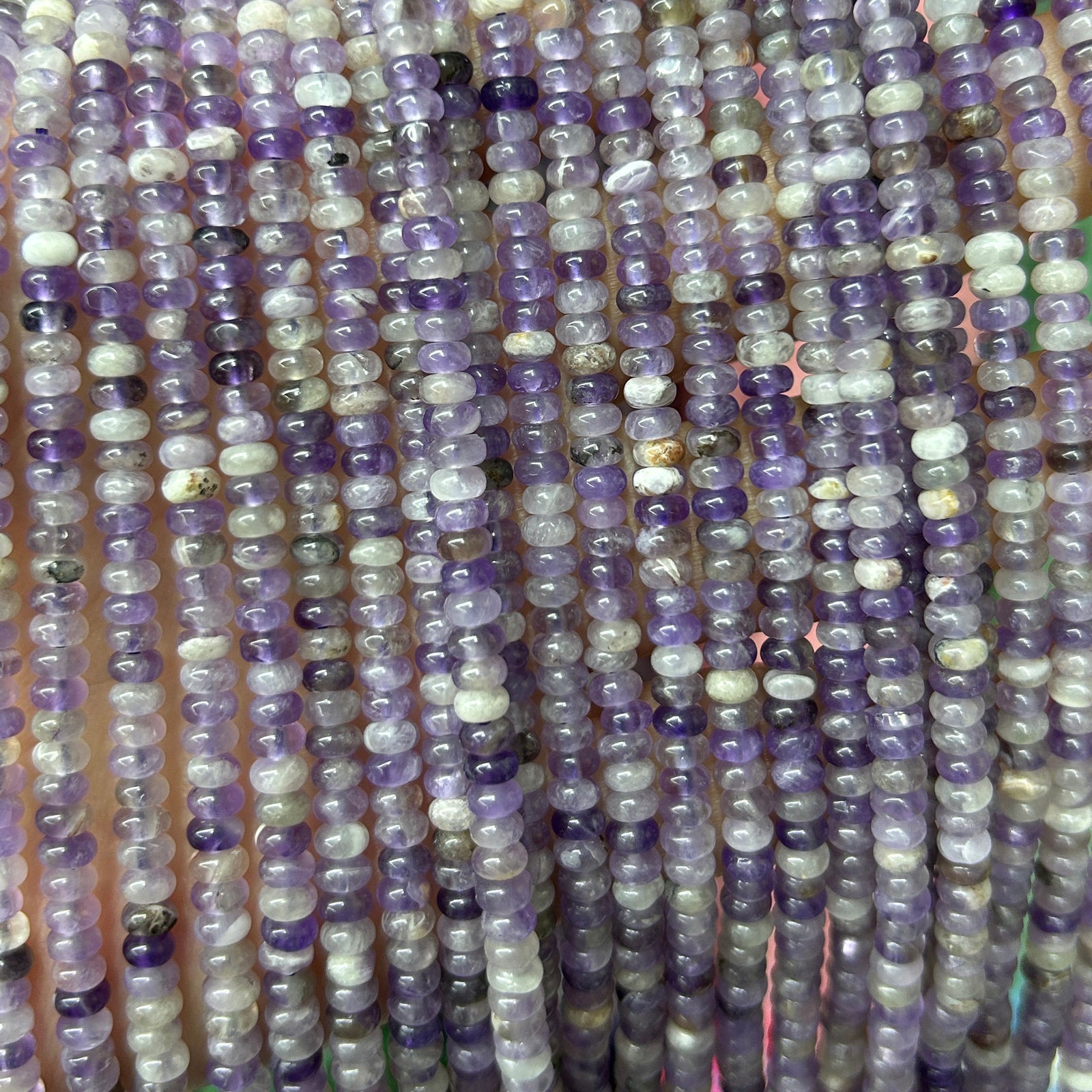 Amethyst Rondelle Beads 15''